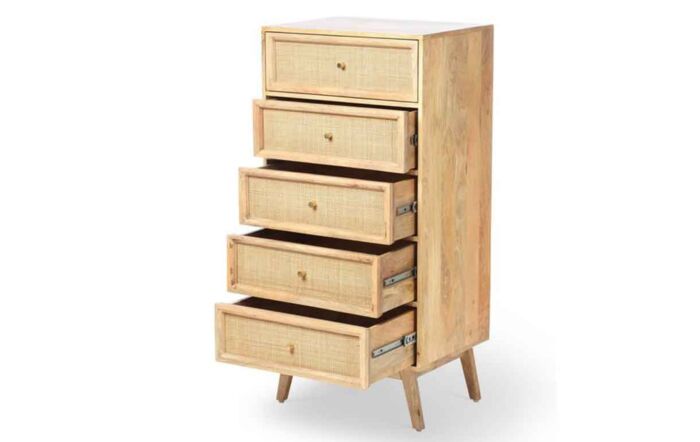 Desser Venice Natural 5 Drawer Tall Drawer Unit
