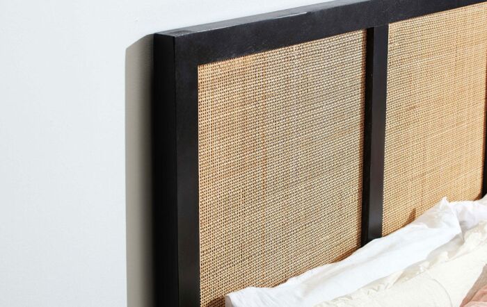 Desser Venice Rattan & Wood Headboard For Double Beds In Black