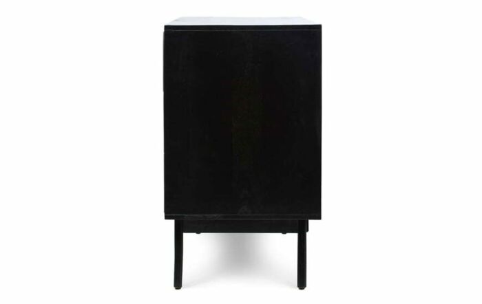 Desser Venice Wide 6 Drawer Chest Unit Rattan & Mango Wood in Black