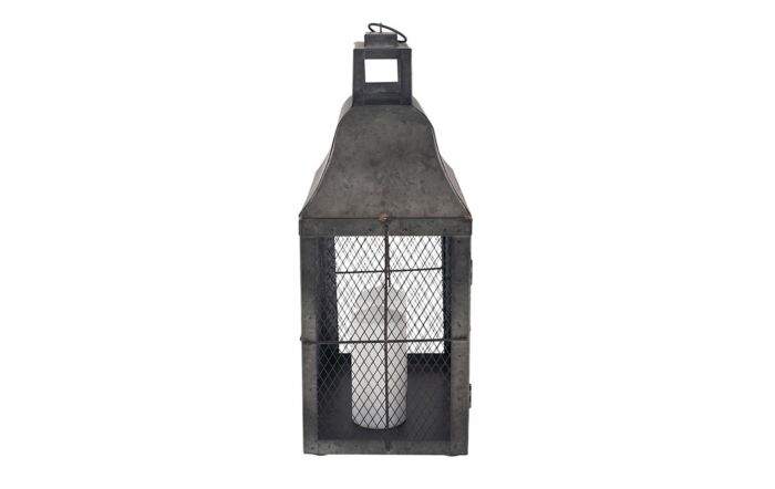 Pacific Lifestyle Dark Grey Galvanised Metal Oblong Small Lantern