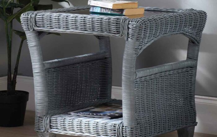 Desser Dijon Rattan Side Table Grey