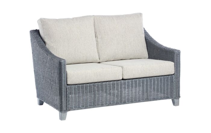 Desser Dijon Cane Rattan Two Seat Sofa - Grey