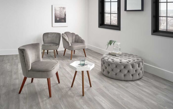 Pacific Lifestyle Dove Grey Velvet Chair with Walnut Effect Legs