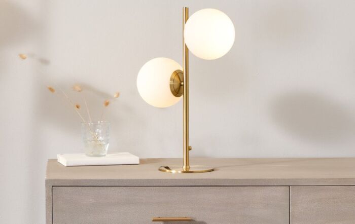 Pacific Lighting Estelle Brushed Brass Metal Table Lamp