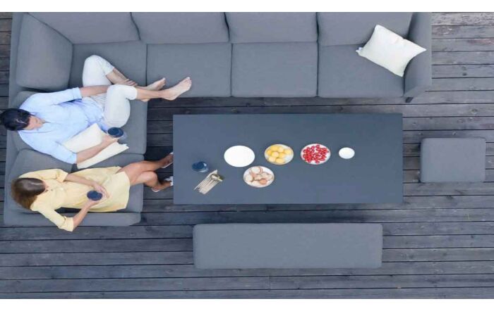 Maze Pulse Rectangular Corner Dining Set with Adjustable Table - Flanelle 