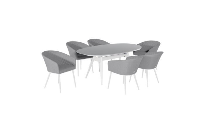 Maze Ambition 6 Seat Oval Dining Set - Lead Chine