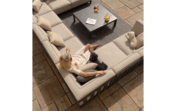Maze Ibiza U Shape Garden Sofa Set - Oatmeal