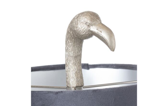 Hill Interiors Florence The Flamingo Silver Table Lamp With Grey Shade