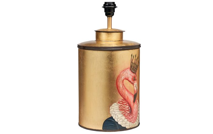 Pacific Lifestyle Flamingo Gold Hand Painted Metal Table Lamp