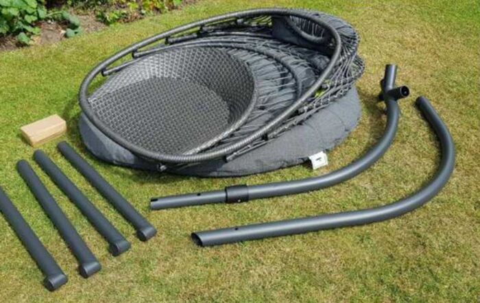 Single Rope Folding Hanging Egg Chair - Grey