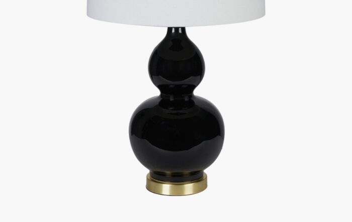 Pacific Lifestyle Gatsby Black Ceramic Table Lamp With Brushed Gold Metal Detail