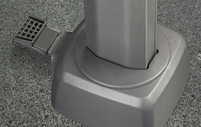 Pacific Lifestyle Challenger T2 3m Square Premium Manhattan Grey Cantilever Parasol & 90kg Wheeled Base