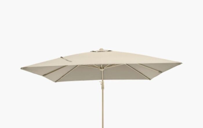 Pacific Lifestyle Glow Challenger T2 3m Square Sandstone-Champagne Free Arm Parasol And Ceramica Sand Filled Wheeled Base 90Kg