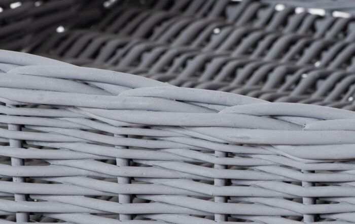 Hill Interiors Large Grey Wicker Basket Butler Tray