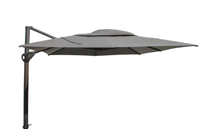 4 Seasons Outdoor Hacienda 300 x 400 cm Parasol with 125kg Siesta Granite Grey Base with Wheels - Grey