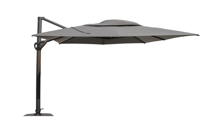 Four Seasons Outdoor Hacienda 300 x 400 cm Parasol with 125kg Siesta Granite Grey Base with Wheels - Grey Four Seasons Outdoor Hacienda 300 x 400 cm Parasol with 125kg Siesta Granite Grey Base with Wheels - Grey