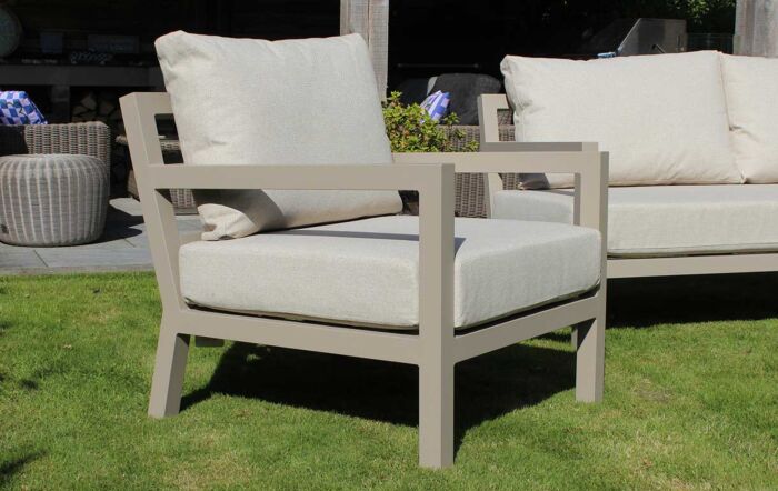 JB Furniture Exclusive Hartforth Two Seat Aluminium Garden Sofa Set - Cream