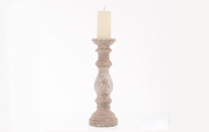 Hill Interiors Large Stone Ceramic Column Candle Holder