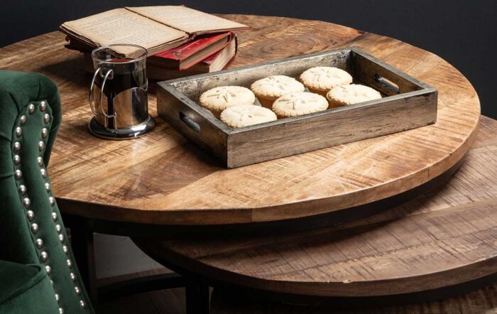 Hill Interiors Set Of Three Industrial Tables