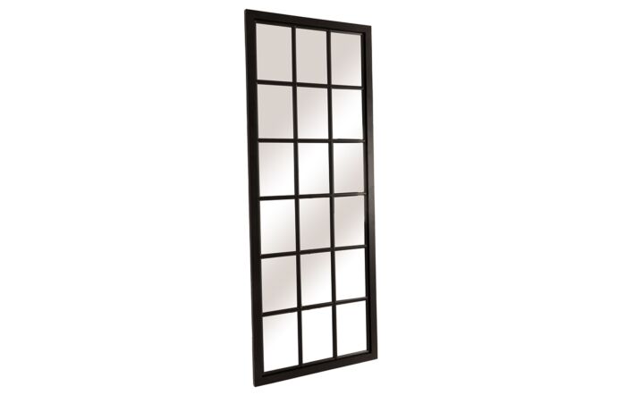 Hill Interiors Tall Black Wooden Window Mirror