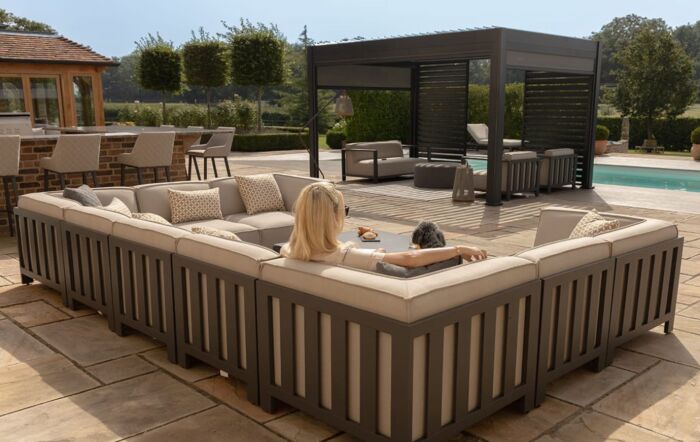 Maze Ibiza U Shape Garden Sofa Set - Oatmeal