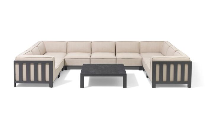 Maze Ibiza U Shape Garden Sofa Set - Oatmeal