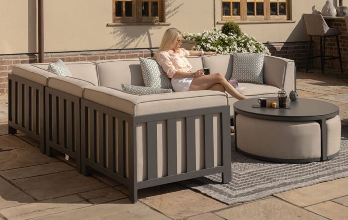 Maze Ibiza Medium Corner Sofa Set With Round Coffee Table