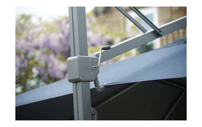 Pacific Lifestyle Icon T1 4m x 3m Rectangular Faded Black Parasol & 150 kg Wheeled Base