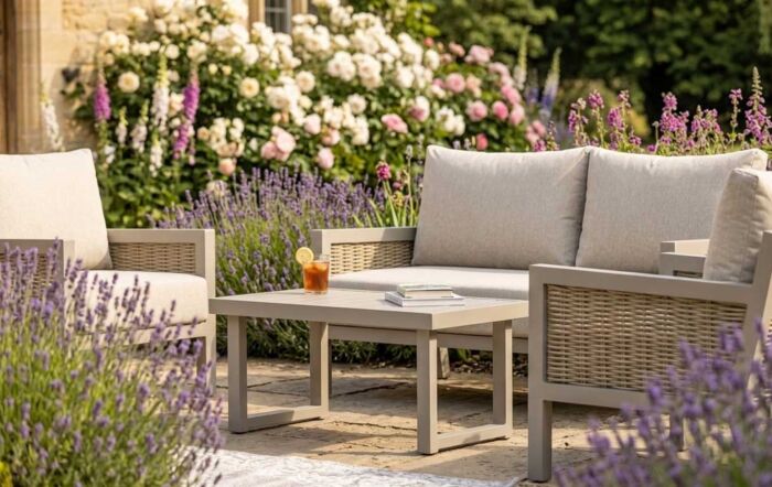 JB Furniture Exclusive Conrad Rattan Two Seat Garden Sofa Set - Latte
