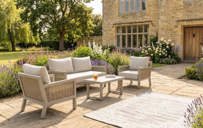 JB Furniture Exclusive Conrad Rattan Two Seat Garden Sofa Set - Latte
