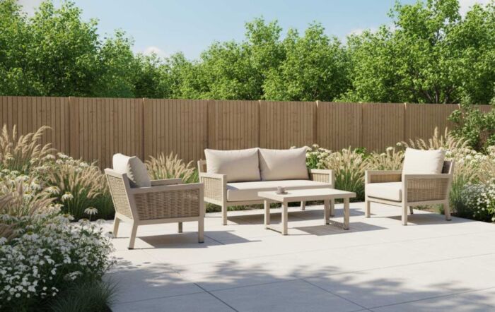 JB Furniture Exclusive Conrad Rattan Two Seat Garden Sofa Set - Latte