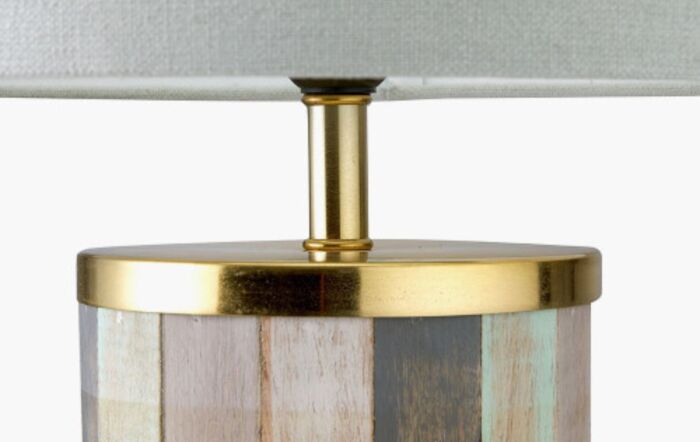 Pacific Lifestyle Kerala Distressed Sage Wood Tall Table Lamp