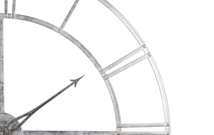 Hill Interiors Large Silver Foil Skeleton Wall Clock