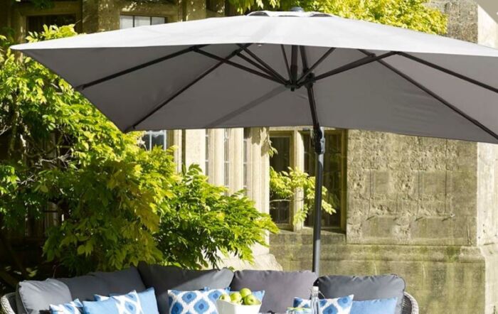 Bramblecrest Lichfield 2.7m Square Side Post Parasol with Granite Base & Protective Cover - Sand