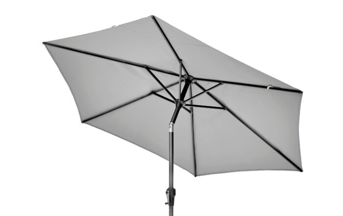 Pacific Lifestyle Riva 3.5m Luna Grey Parasol & 40kg Ceramica Wheeled Base