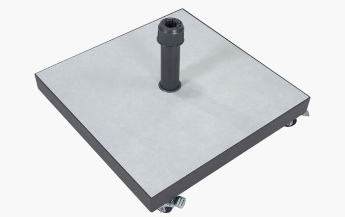 Pacific Lifestyle Riva 3.5mt Luna Grey Parasol & 40kg Ceramica Wheeled Base