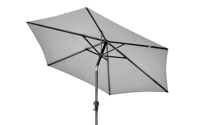 Pacific Lifestyle Riva 2.5mt Luna Grey Parasol & 40kg Black Wheeled Base