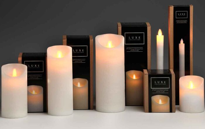 Hill Interiors Luxe Collection 3 x 4 White Flickering Flame LED Wax Candle Set of 4 Hill Interiors Luxe Collection 3 x 4 White Flickering Flame LED Wax Candle Set of 4