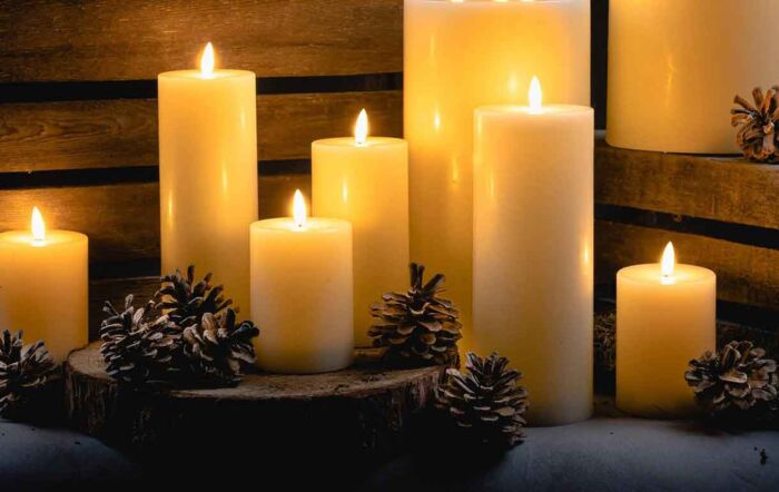 Hill Interiors Luxe Collection Natural Glow 3 x 4 LED Ivory Candle Set Of 4