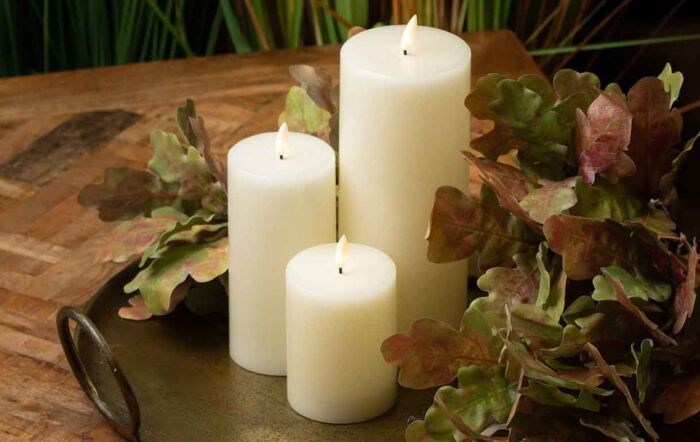 Hill Interiors Luxe Collection Natural Glow 3 x 4 LED Ivory Candle Set Of 4