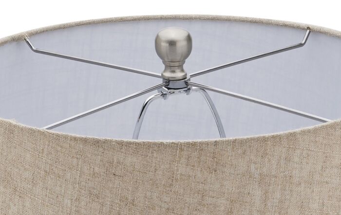 Hill Interiors Acantho Grey Ceramic Lamp With Linen Shade