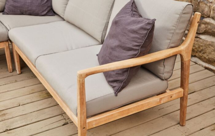 Pacific Lifestyle Malta Corner Sofa with Wooden Coffee Table