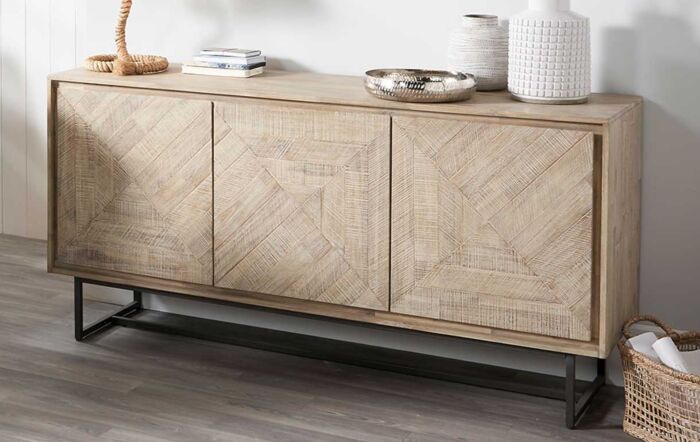 Pacific Lifestyle Marca Acacia Wood Three Door Sideboard