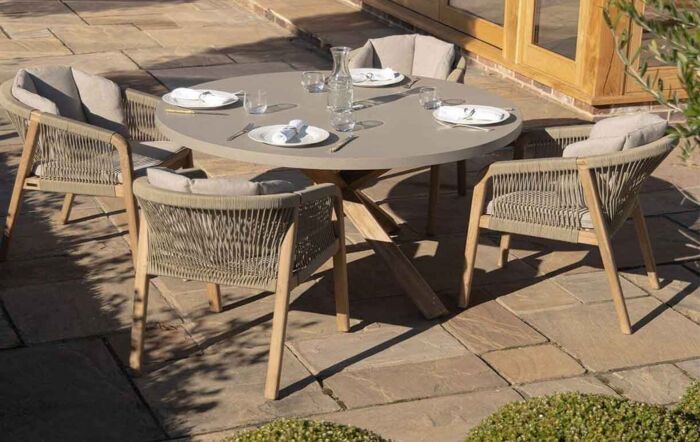 Maze Martinique Rope Weave 4 Seat Round Dining Set 