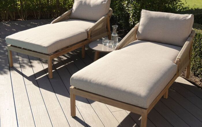 Maze Outdoor Martinique Double Sun Lounger Set & Coffee Table