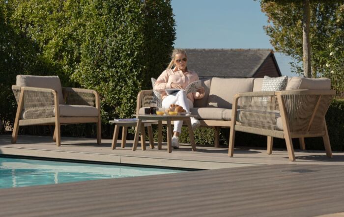 Maze Martinique 3 Seat Outdoor Sofa Set with Nest Tables