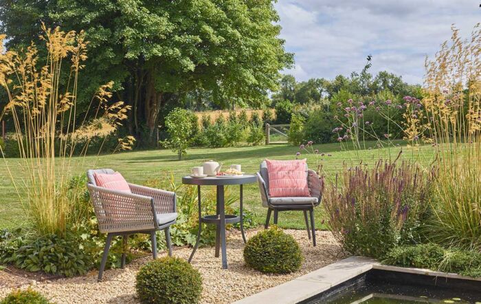 Bramblecrest Mauritius Round Garden Bistro Set - Grey