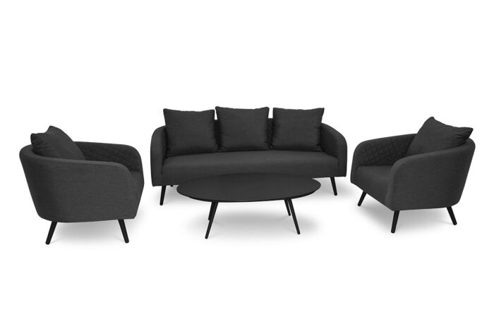Maze Ambition 3 Seat Fabric Garden Sofa Set - Charcoal 
