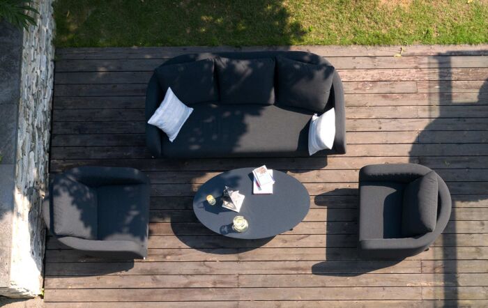 Maze Ambition 3 Seat Fabric Garden Sofa Set - Charcoal  Maze Ambition 3 Seat Fabric Garden Sofa Set - Charcoal