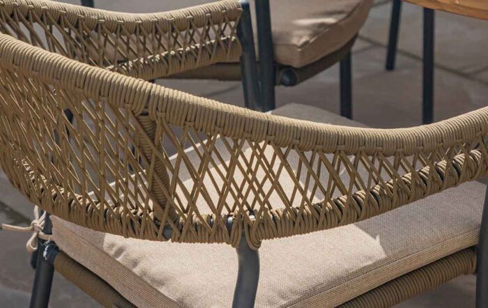 Maze Bali Rope Weave 6 Seat Round Garden Dining Set
